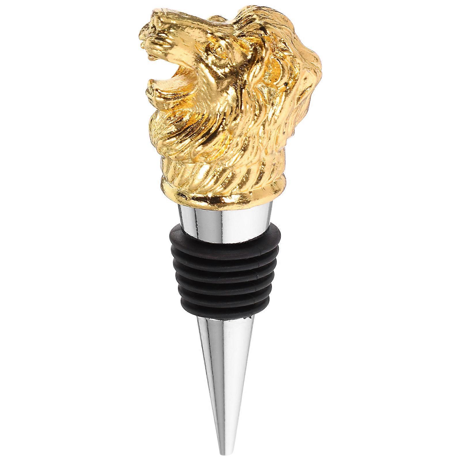 Animal Head Retro Style Airtight Seal For Enthusiasts Made Of Golden Zinc Alloy And Silicone For One Pcs