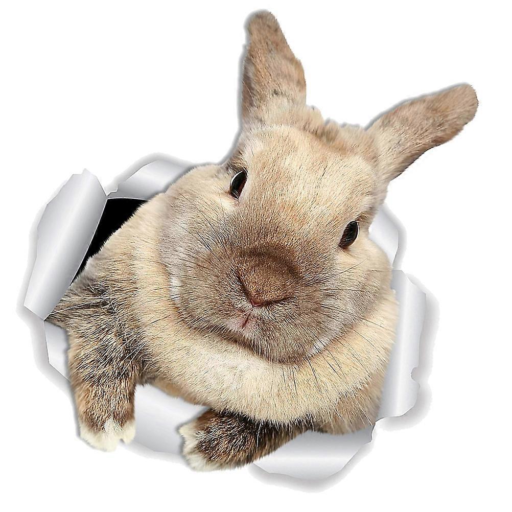 Creative Bunny Pattern Wall Decals 3 Sheets Reusable Stickers 13.76x12.58in for Office and TV Background Decoration