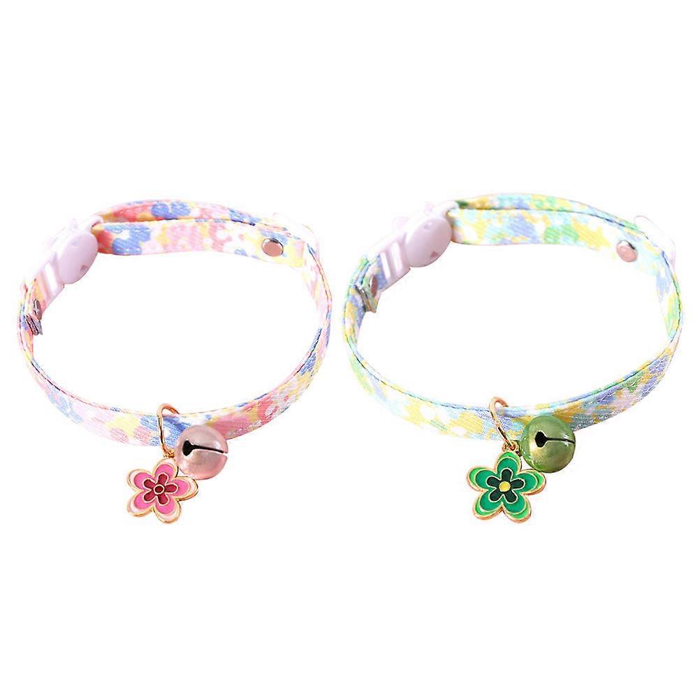 Cute Cat Collar Adjustable Design Assorted Color Cartoon Style For Pets 10 Pcs