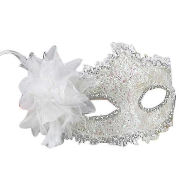 Lace Face Mask White Venetian Mask for Halloween 3Pcs Pack