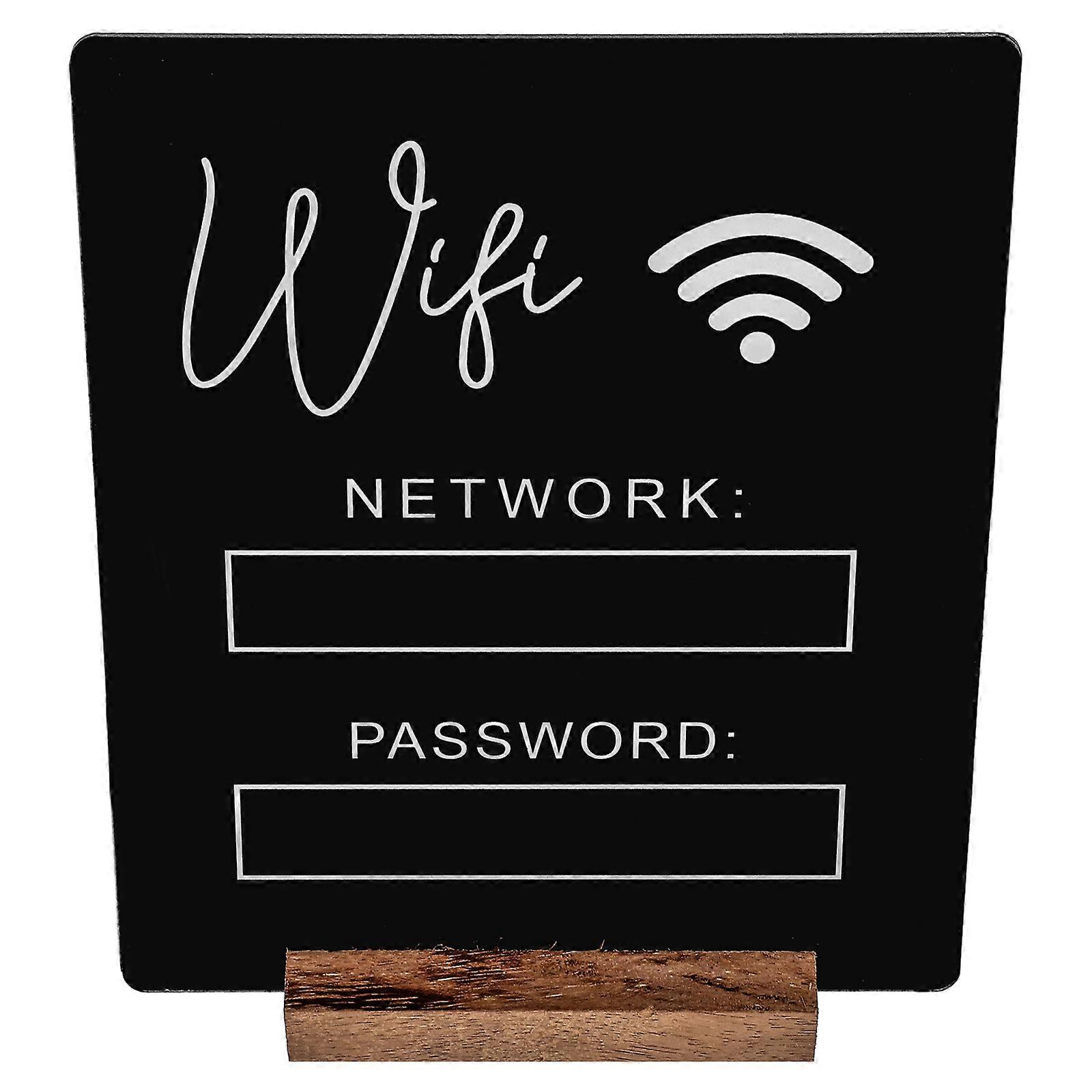 WiFi Password Sign Acrylic Board for Display 4Pcs Black Design