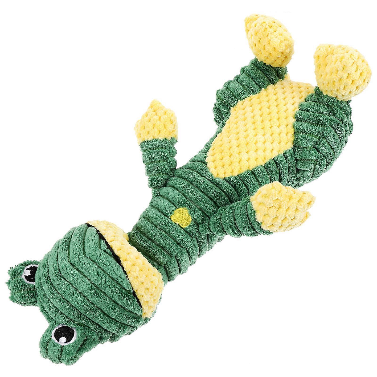 Cute Dog Squeaky Toy for Dogs Alleviating Loneliness during Alone Time in Light Green Plush Material 1Pack