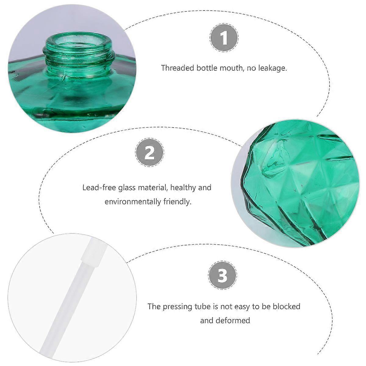 Diamond Stripe Shower Bottles Press Bottle for Storage 2Pcs with Silver Pump