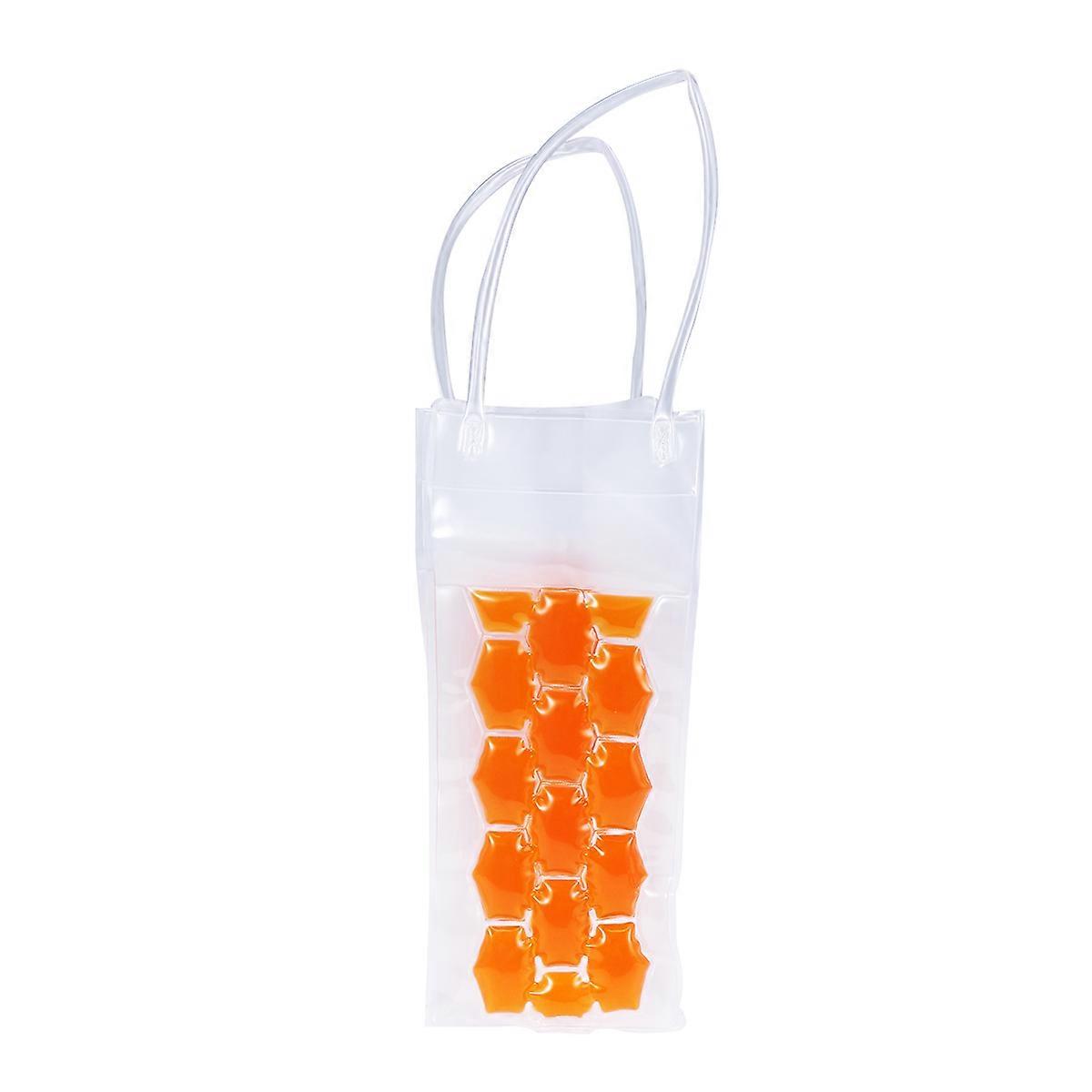 Freezer Bag Chilling Cooler Ice Bag Reusable Orange 1Set