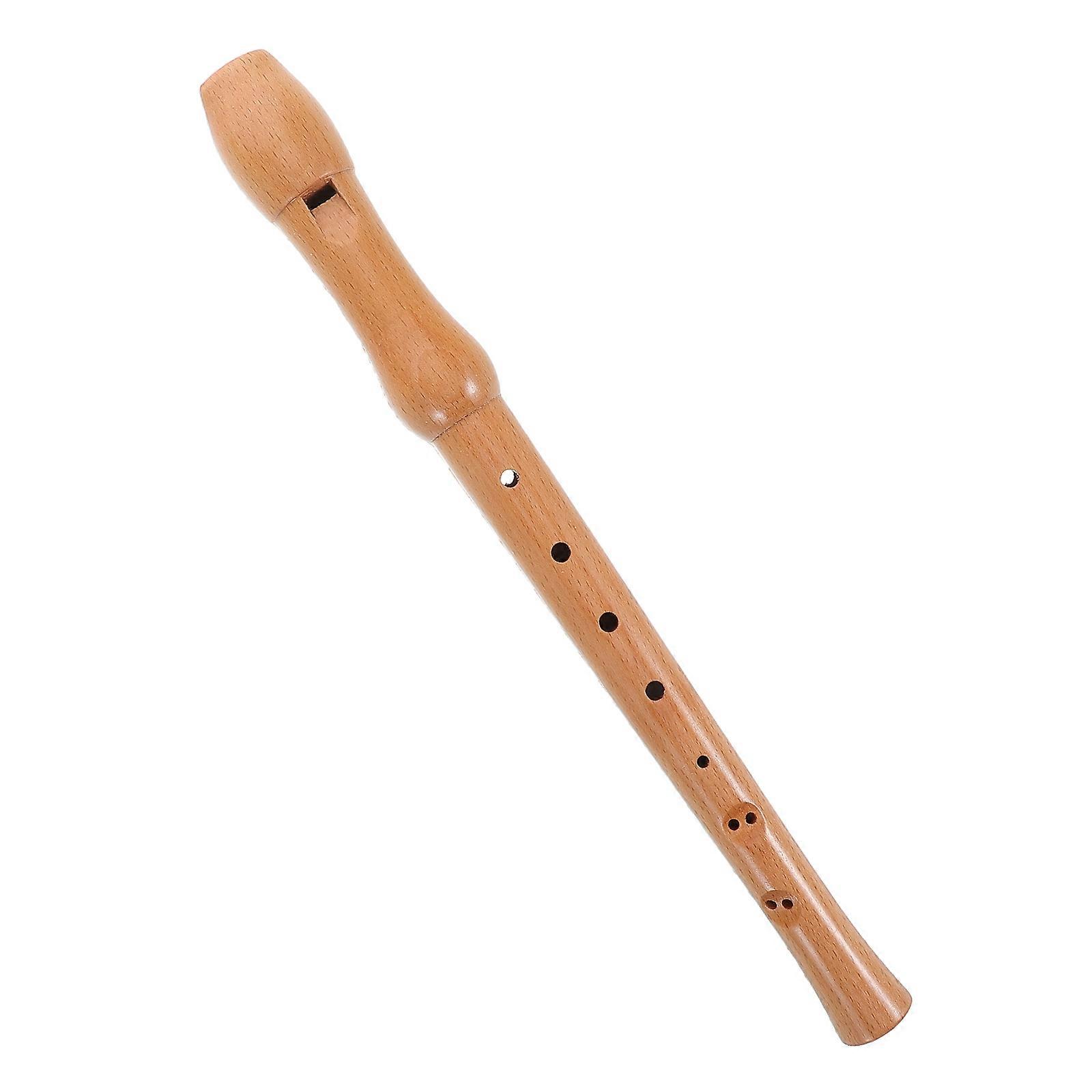Kids Recorder Wooden Flute Instrument for Beginners 2Pcs Pack