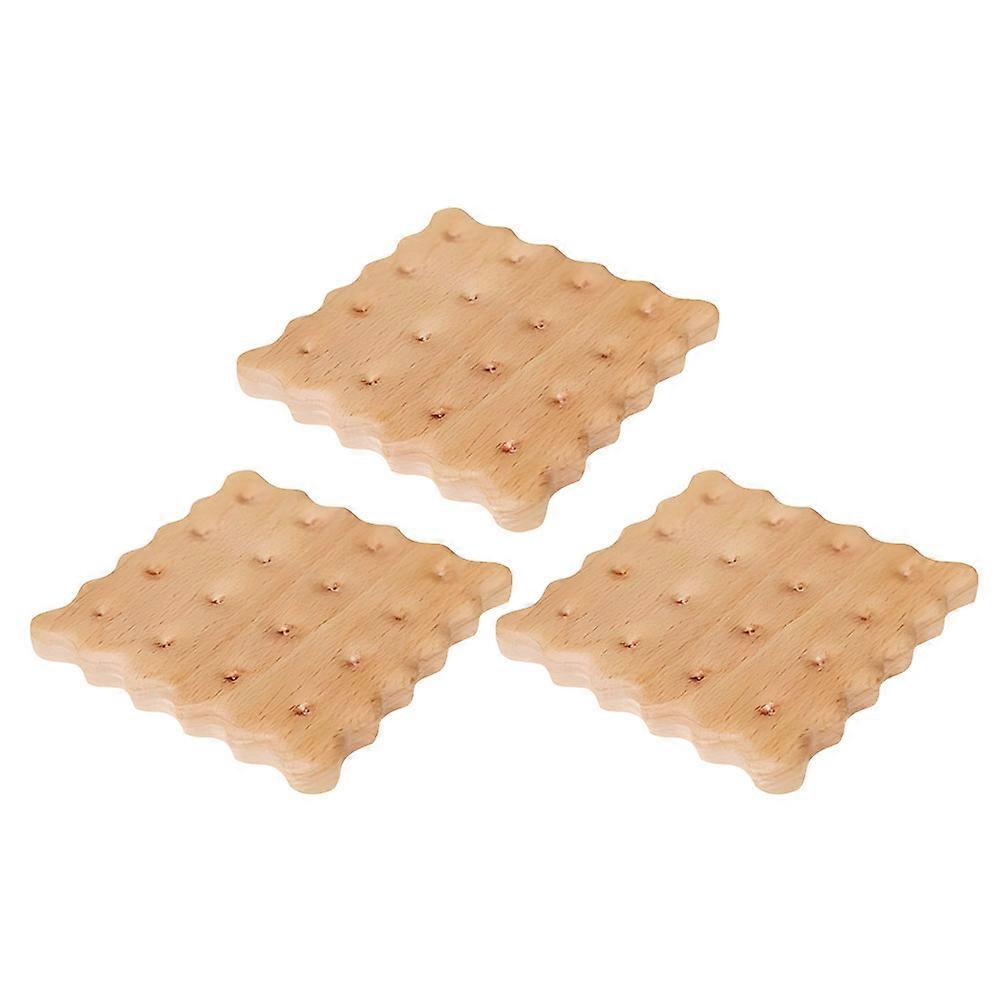15 Pcs Biscuit Shape Wooden Coasters For Table Decoration And Heat Insulation In Assorted Color