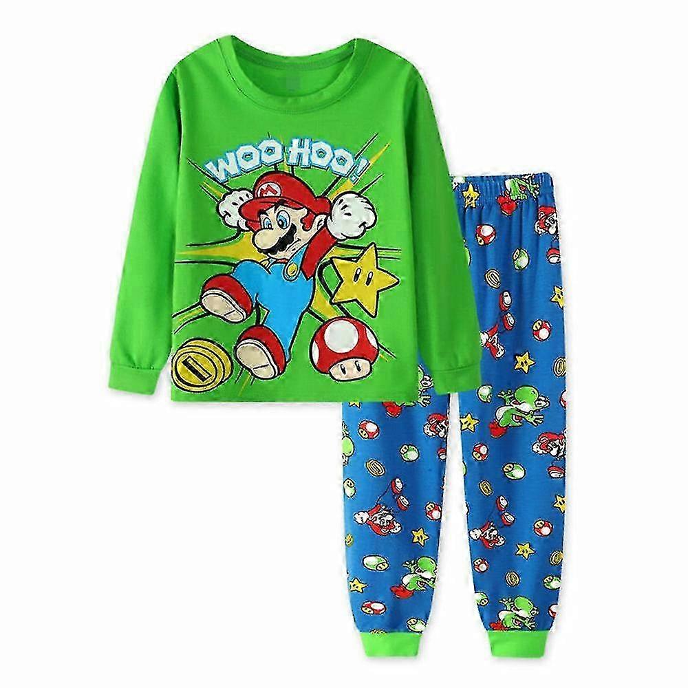 Super Mario-tema Pojkar Barn Långärmad Pyjamas Set Pyjamas Sovkläder Nattkläder Pyjamas Outfit - NMAOV 2025