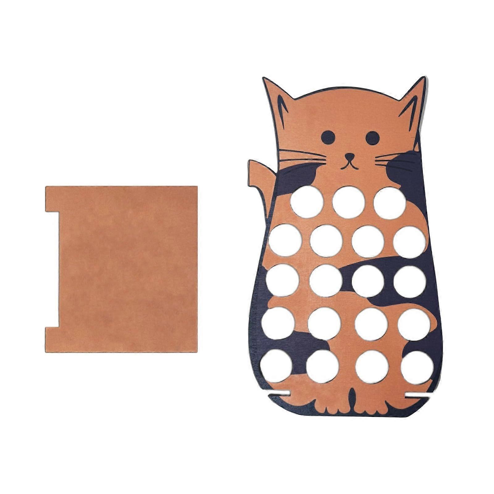 Wooden Coffee Pods Rack Cats Design Non Slip Wood Pod Stand For Kitchen Or Office Neat Storage Solution