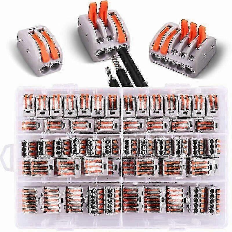 60 Electrical Connectors With Operating Lever, 30 2-way Clamps, 20 3-way Clamps, 10 5-way Clamps