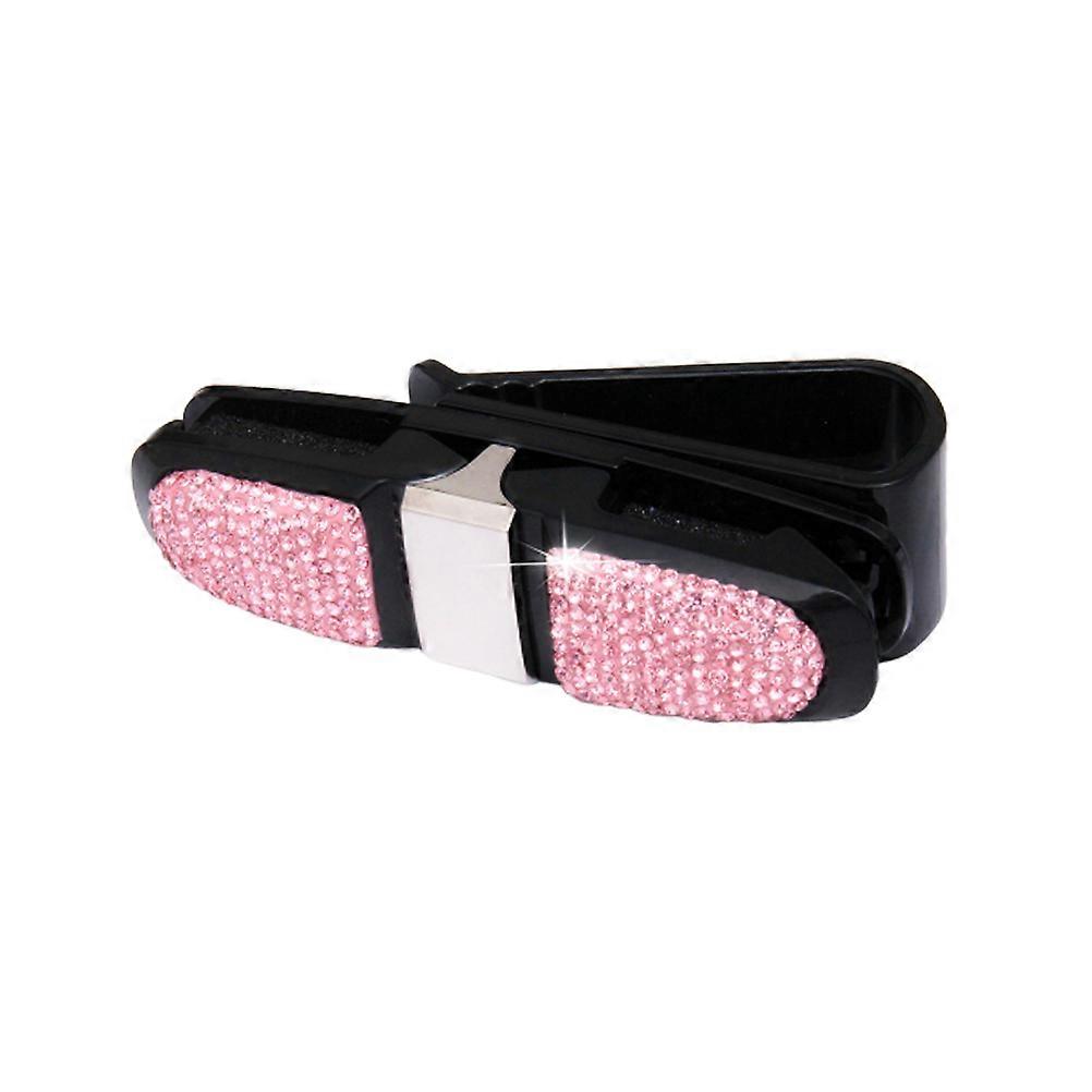 Sunglasses Bracket Car Use Rectangular Shape Rhinestone Material Prevent Breaks and Scratches 1Pack