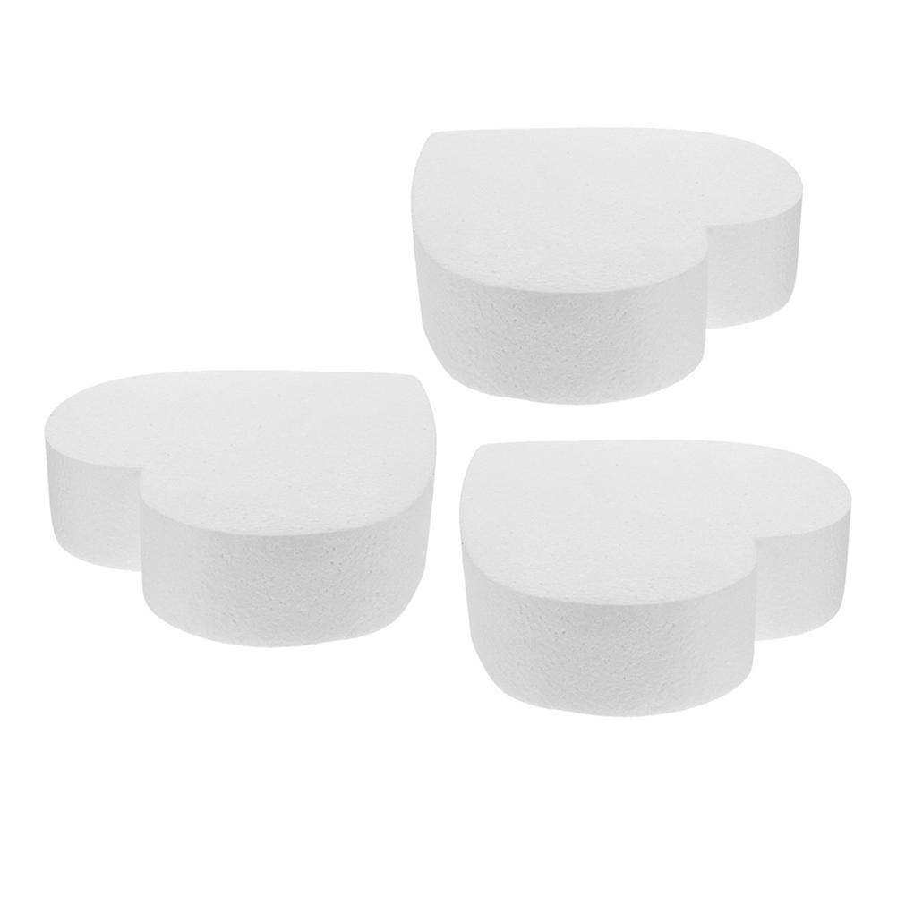 Heart Foam Cake Dummies for Decorating 12Pcs White Foam Models for Practice