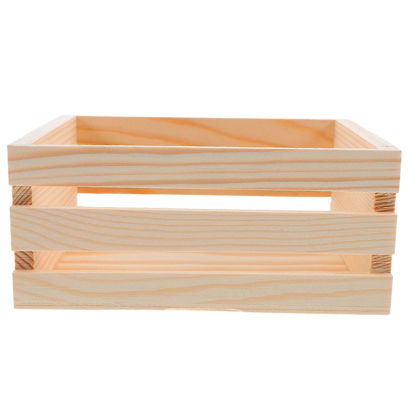 Wooden Basket Organizer for Desktop Storage 5Pcs Beige Multifunction