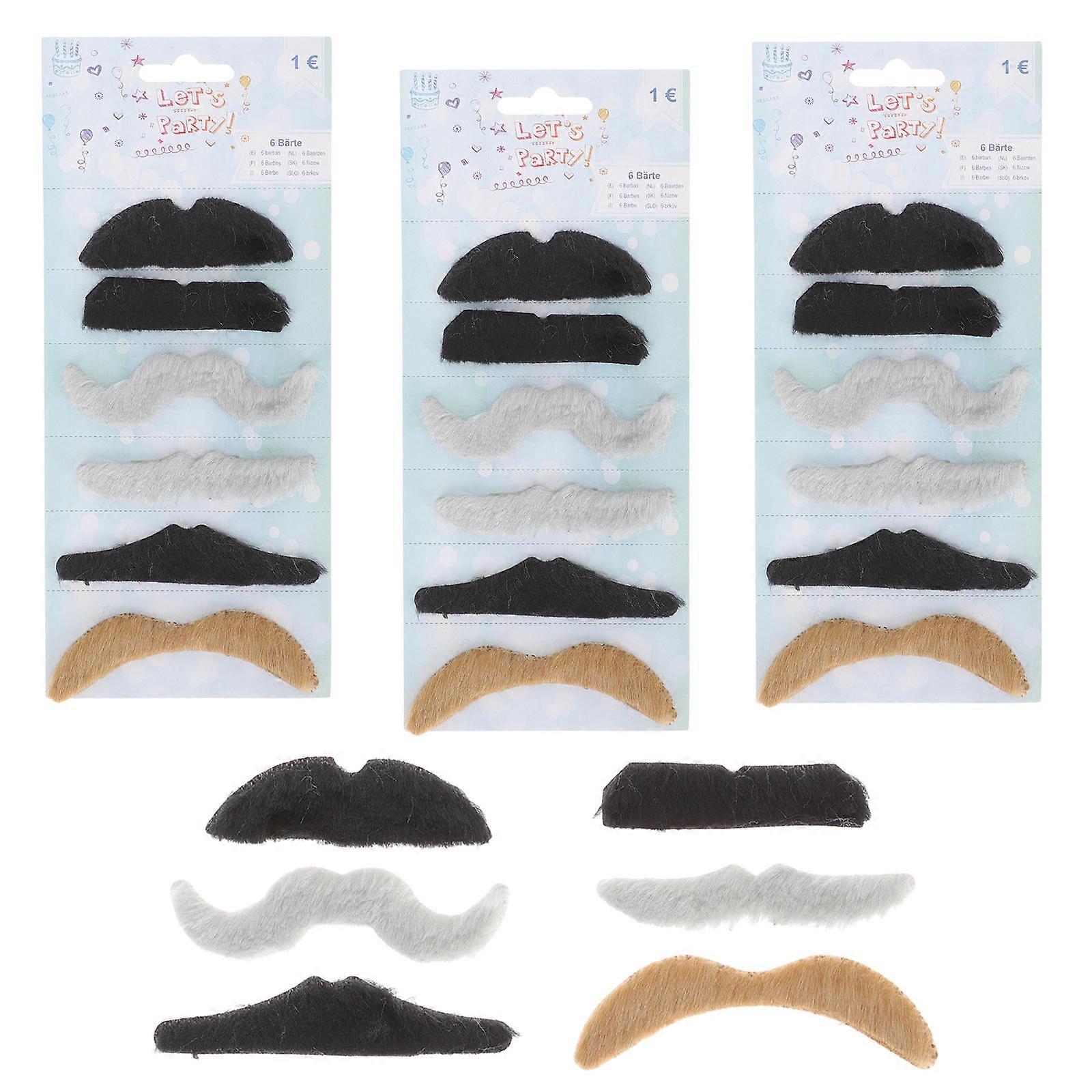 Cosplay Fake Beard for Decoration 60Pcs Assorted Color Costume Beard Set