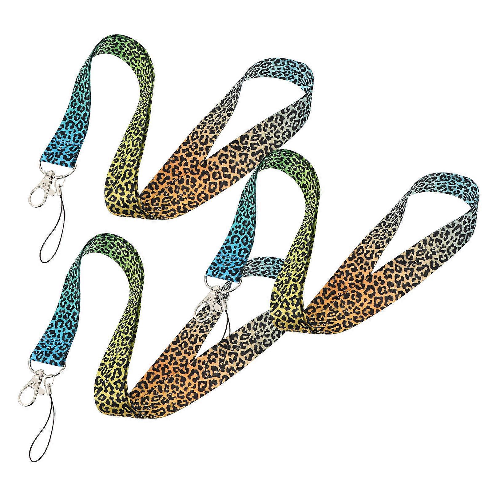 Leopard Hanging Rope for Hanging Use 6Pcs Chic Multi-Color Lanyard Set