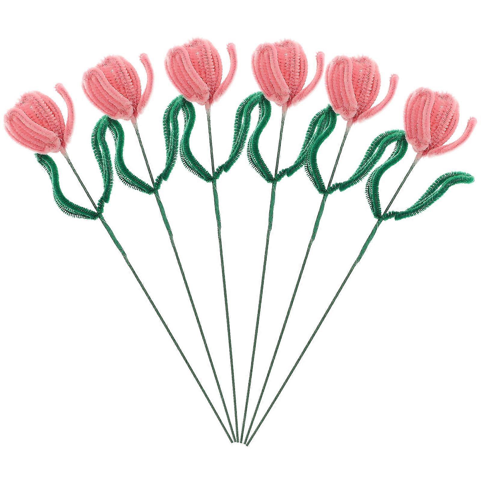 DIY Twisted Stick Pink Chenille Stems for Craft Making 5Sets