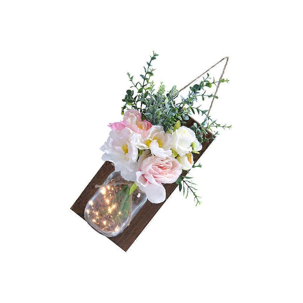 Lampe décorative à fleurs artificielles suspendue en forme de bouteille en verre, applique murale, 3 pièces