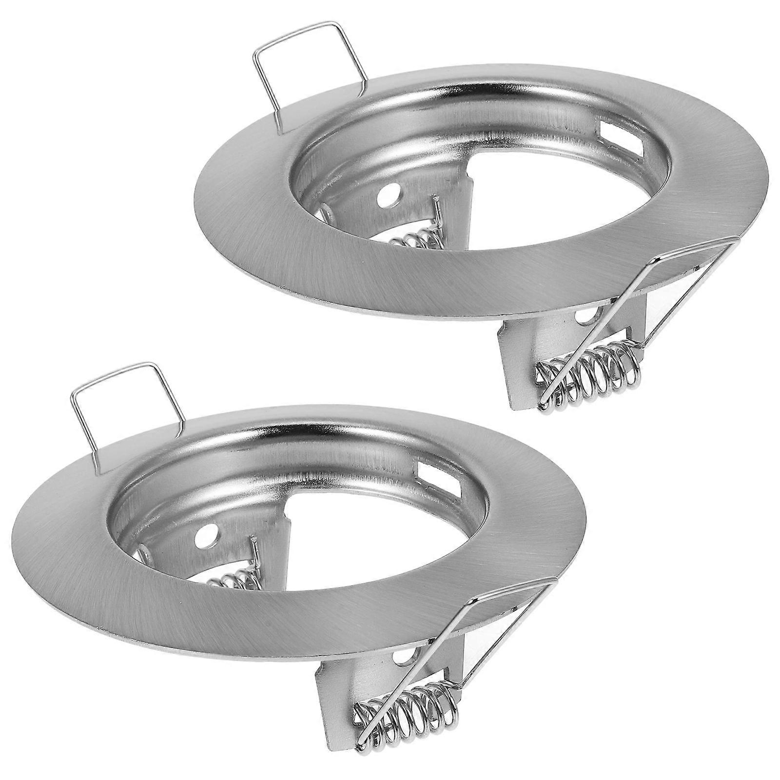 Silver Recessed Light Trim Metal Frame for Ceiling Spotlight 4Pcs