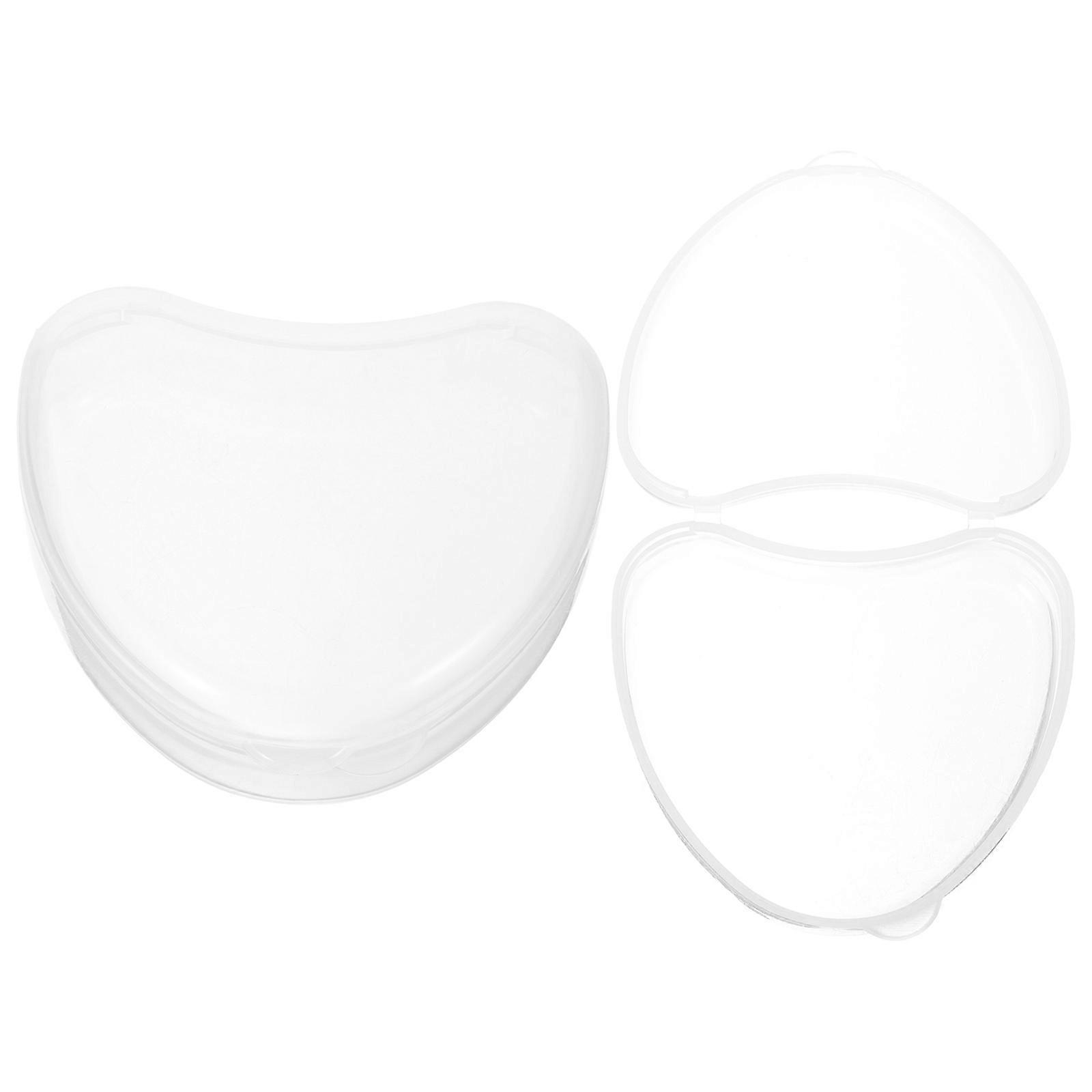 Transparent Plastic Denture Case for Storage 2Pcs Portable Denture Box
