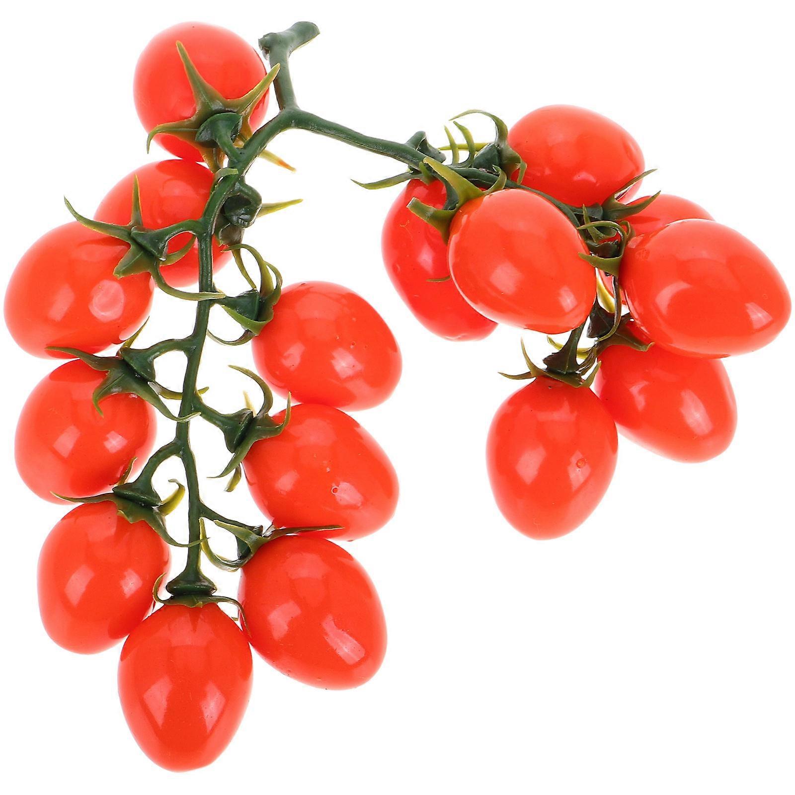 Artificial Cherry Tomatoes Fake Fruit Simulation Decoration 2Pcs for Home Parties