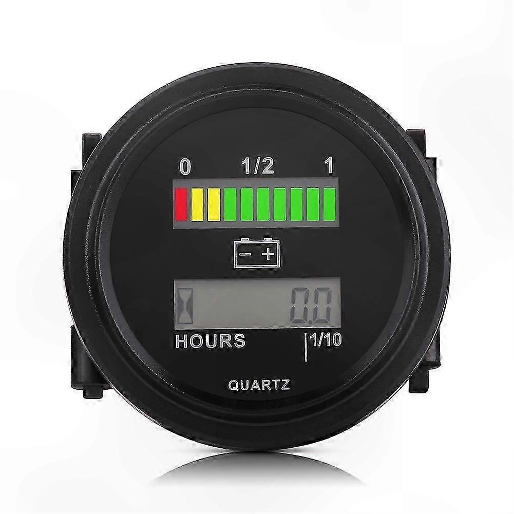 Universal LED Voltage Monitor with Timer for Golf Carts and Vehicles 12V-72V