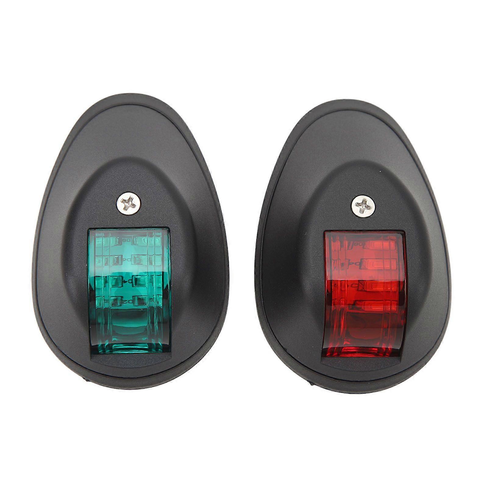 1 Pair LED Navigation Light Professional Alarm Indication Navigation Signal Light for Boat Yacht DC12V 2W Black