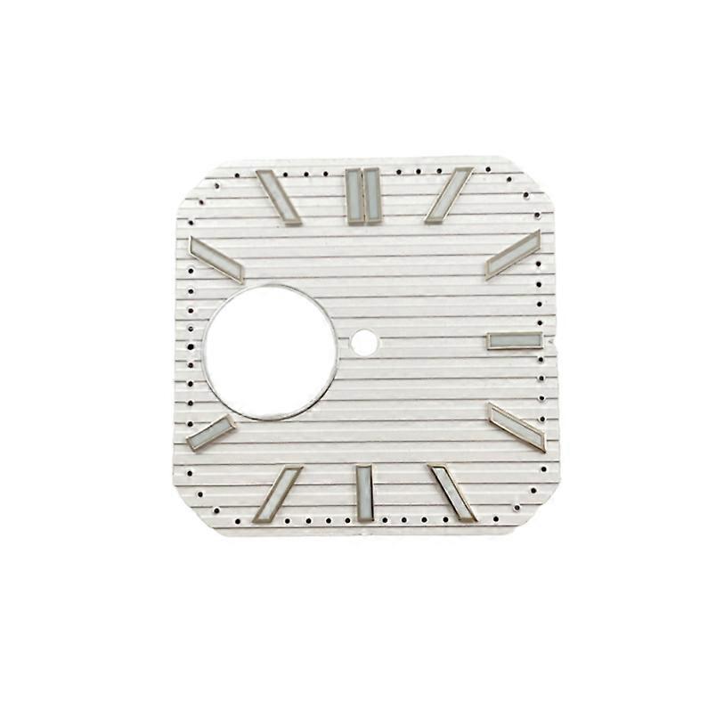 Watch Dial with Green Luminous Skeletonized Square Face 27.5mm Diameter Suitable for NH38 Movement (White Dial Silver Hands)