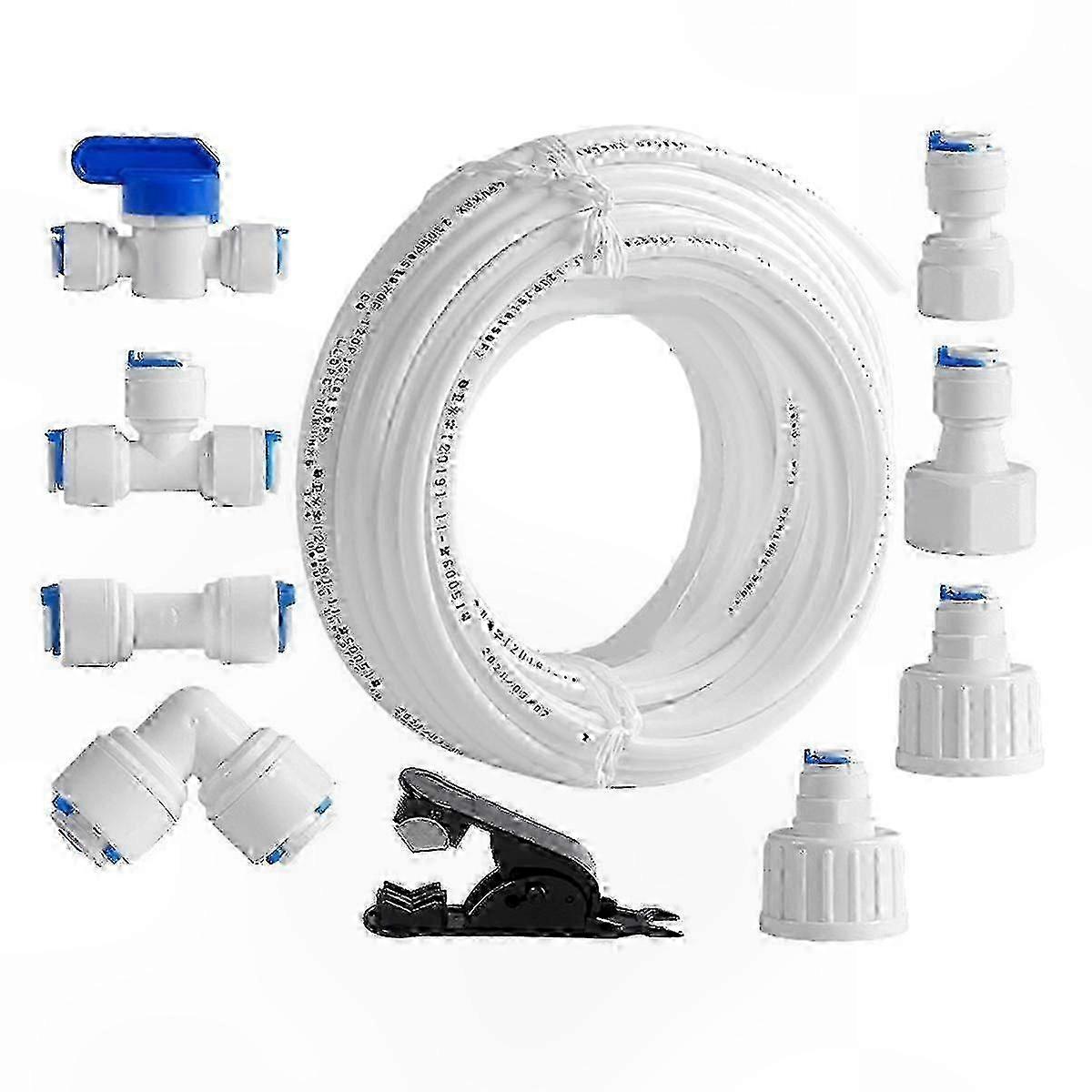 Refrigerator Water Line Kit with Quick Connect OD Tubing for Ice Maker Installation