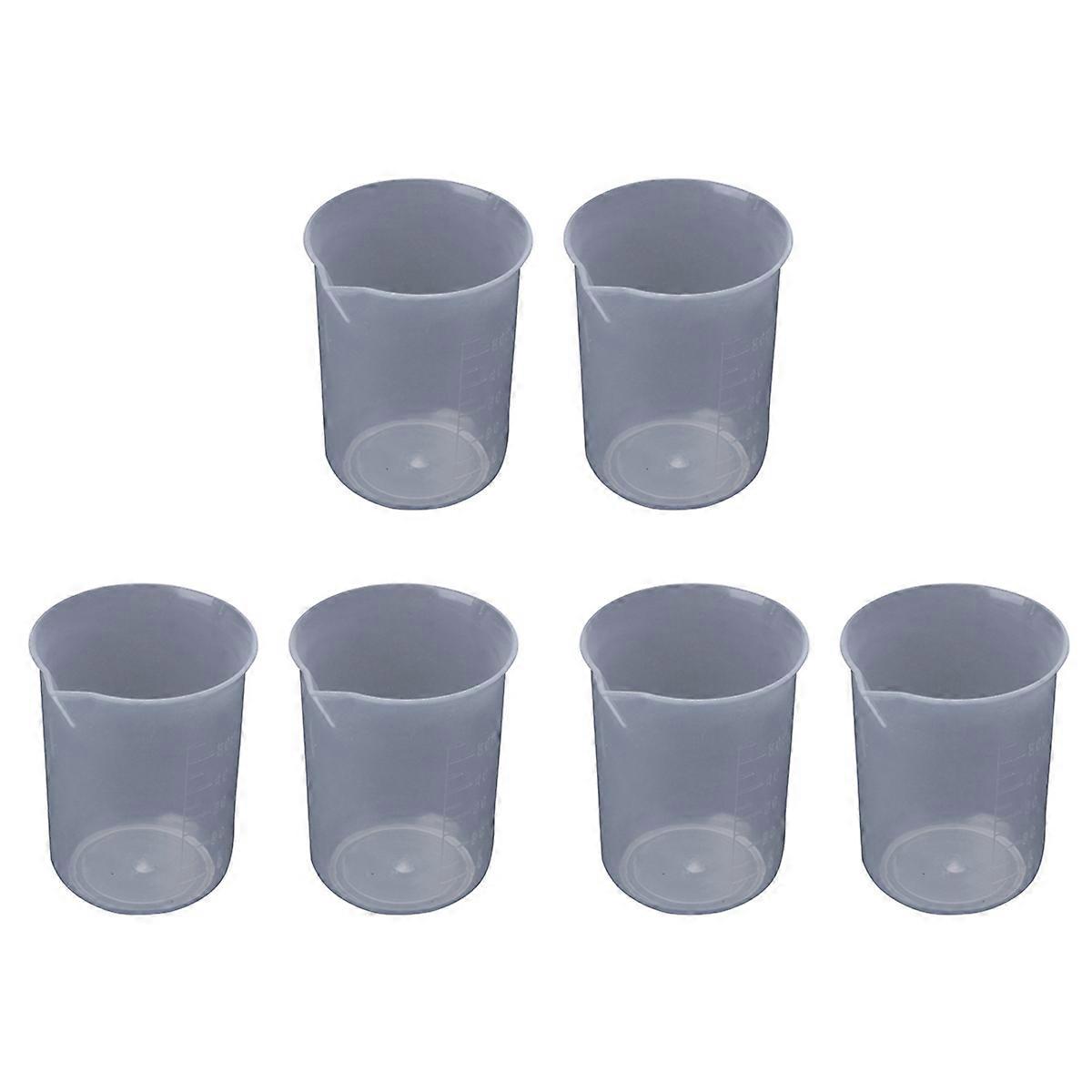 50mL Graduated Beaker Clear Plastic Measuring Cup for Lab 2 Pcs