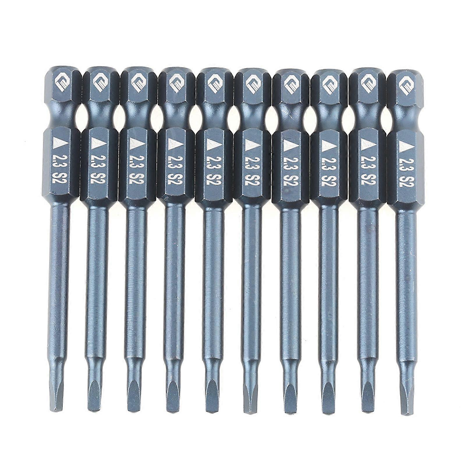 10pcs 1/4inch Shank 65mm S2 Alloy Steel Triangle Head Screwdriver Bits Set H6.3*65mm*2.3