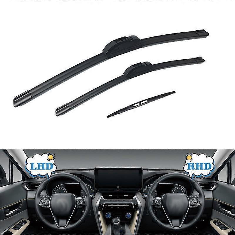 Applies to LHD RHD For Mazda 3 BP 2019 2020 2021 2022 2023 Front Rear Wiper Blades Windshield Windscreen 26"+17"+14" Car Durable Brushes
