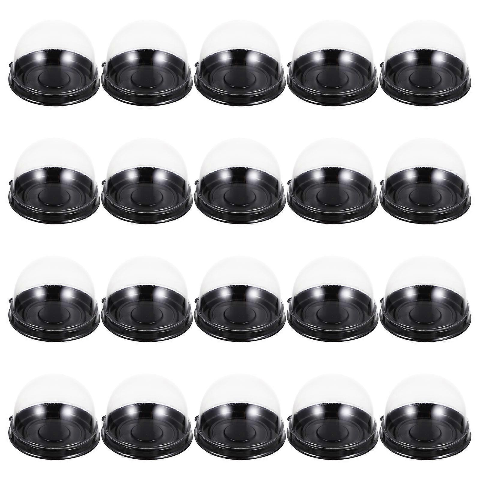 Cupcake Containers Dome Box for Storage Use 50Pcs Black Pe Baking Cases