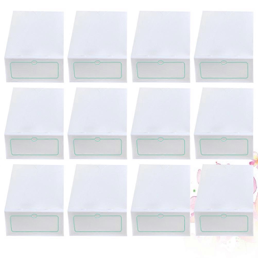 Shoe Container Stackable Shoes Storage Box for 24Pcs White