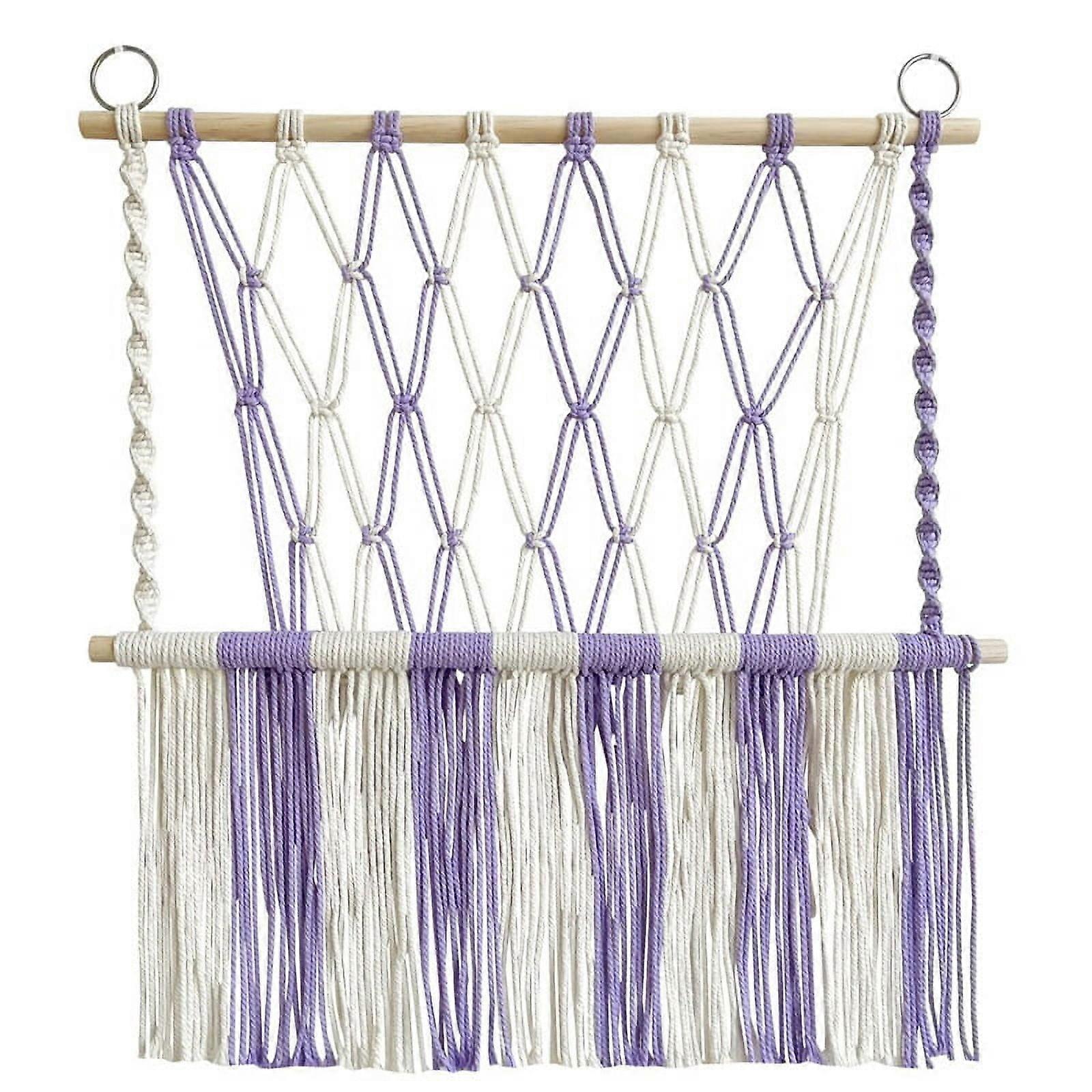 Stuffed Hammock Tapestry Space Saving Boho Macrame Wall Hanging Handwoven Plush Toys Holder Net for Play Room Decor,B