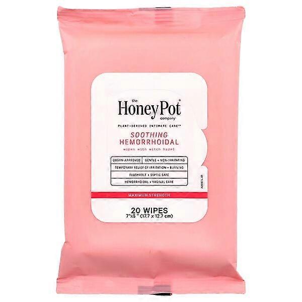 The Honey Pot Company, Soothing Hemorrhoidal Wipes, Maximum Strength, 20 Wipes