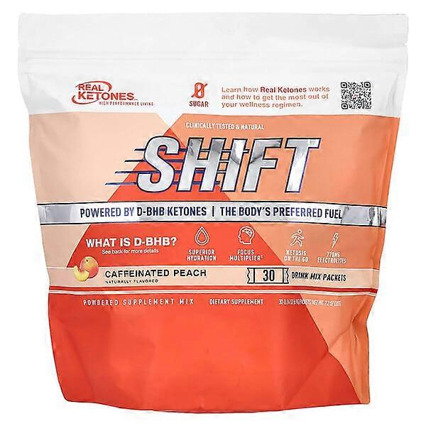 Real Ketones, Shift, Caffeinated Peach, 30 Drink Mix Packets, 0.24 oz (6.9 g) Each