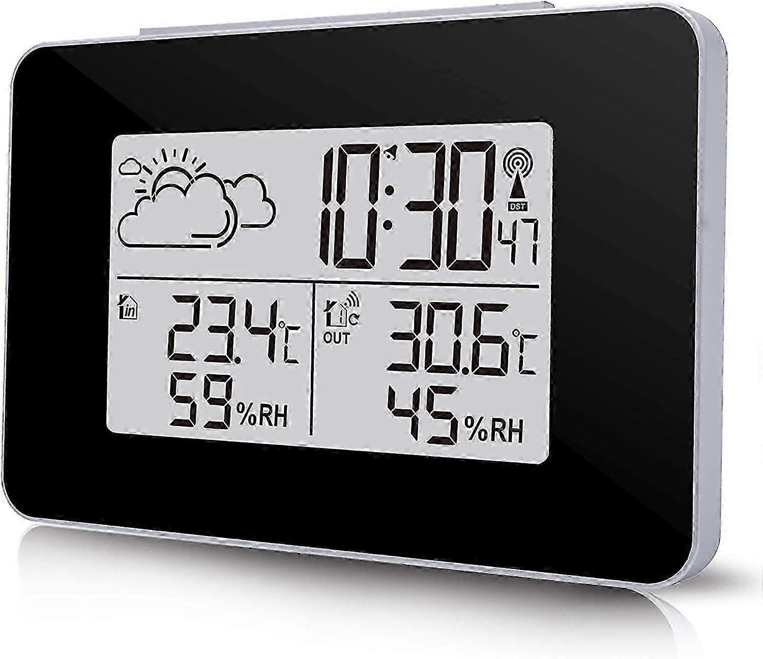 Wireless Weather Station, Digital Multifunctional Weather Clock with Outdoor Weather/Temperature/Hum