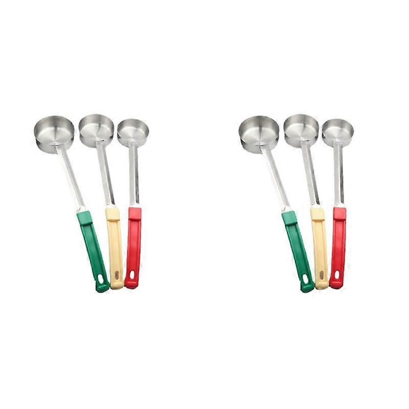 Stainless Steel Portion Control Solid Serving Spoon 6-Piece Combo Set 2Oz, 3Oz, 4Oz