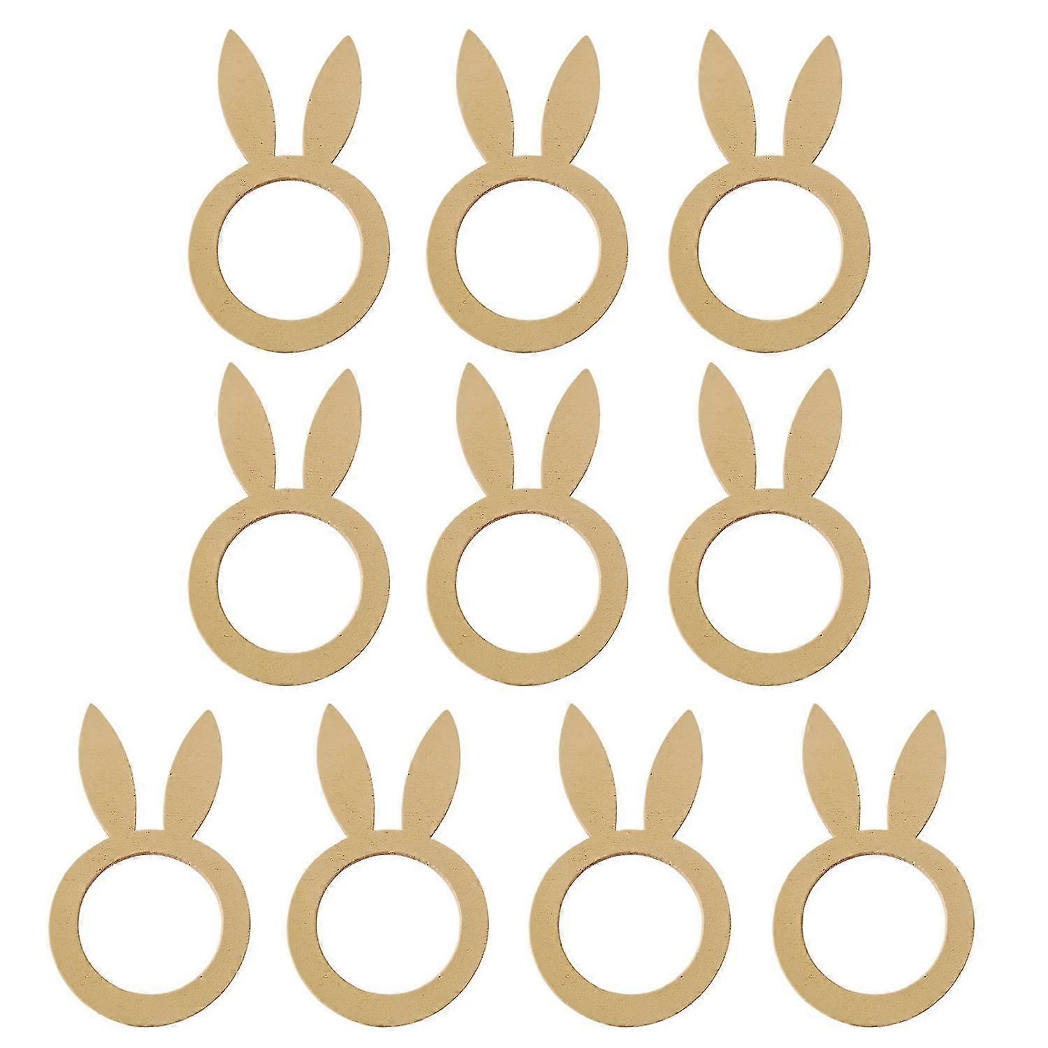 10Pcs Napkin Holders Smooth Edges Burr-free Cutting Process Table Decor Eco-Friendly Easter Rabbit E 25-26