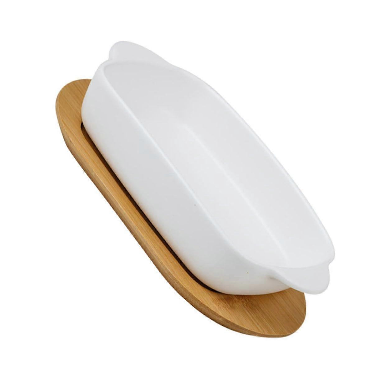 TwoEar Baking Pan Microwave Baking Tray Double Handle For Easy Carry Fruit Plate For Serving Home Decorative Use