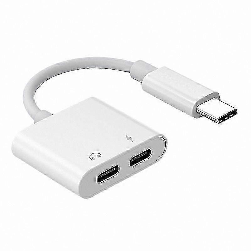 2-in-1 USB C o Adapter with Charging Port and AUX Splitter for Type C Devices