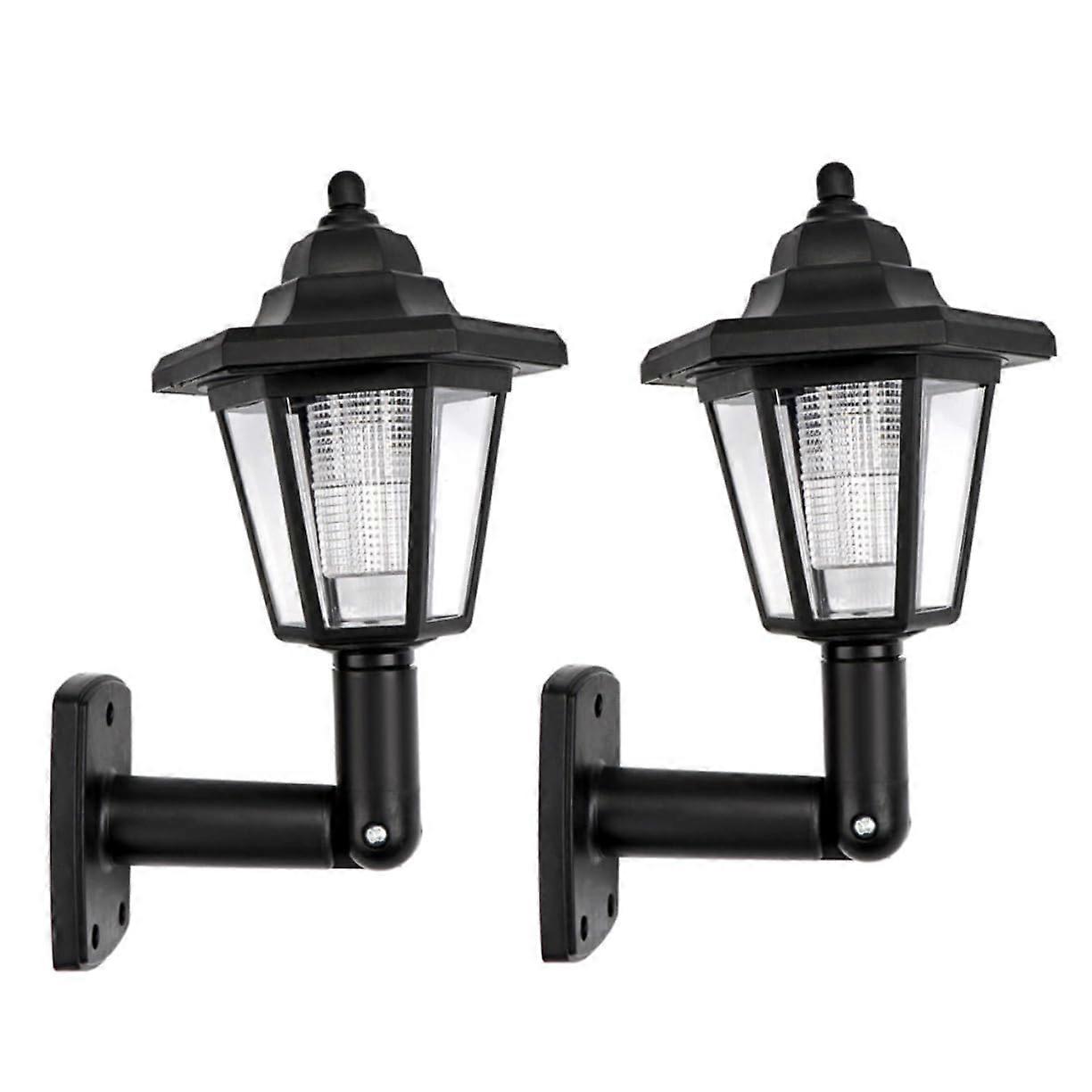 Solar Powered Hexagonal Wall Light 2 Pack Outdoor Waterproof Garden Patio Corridor Lighting