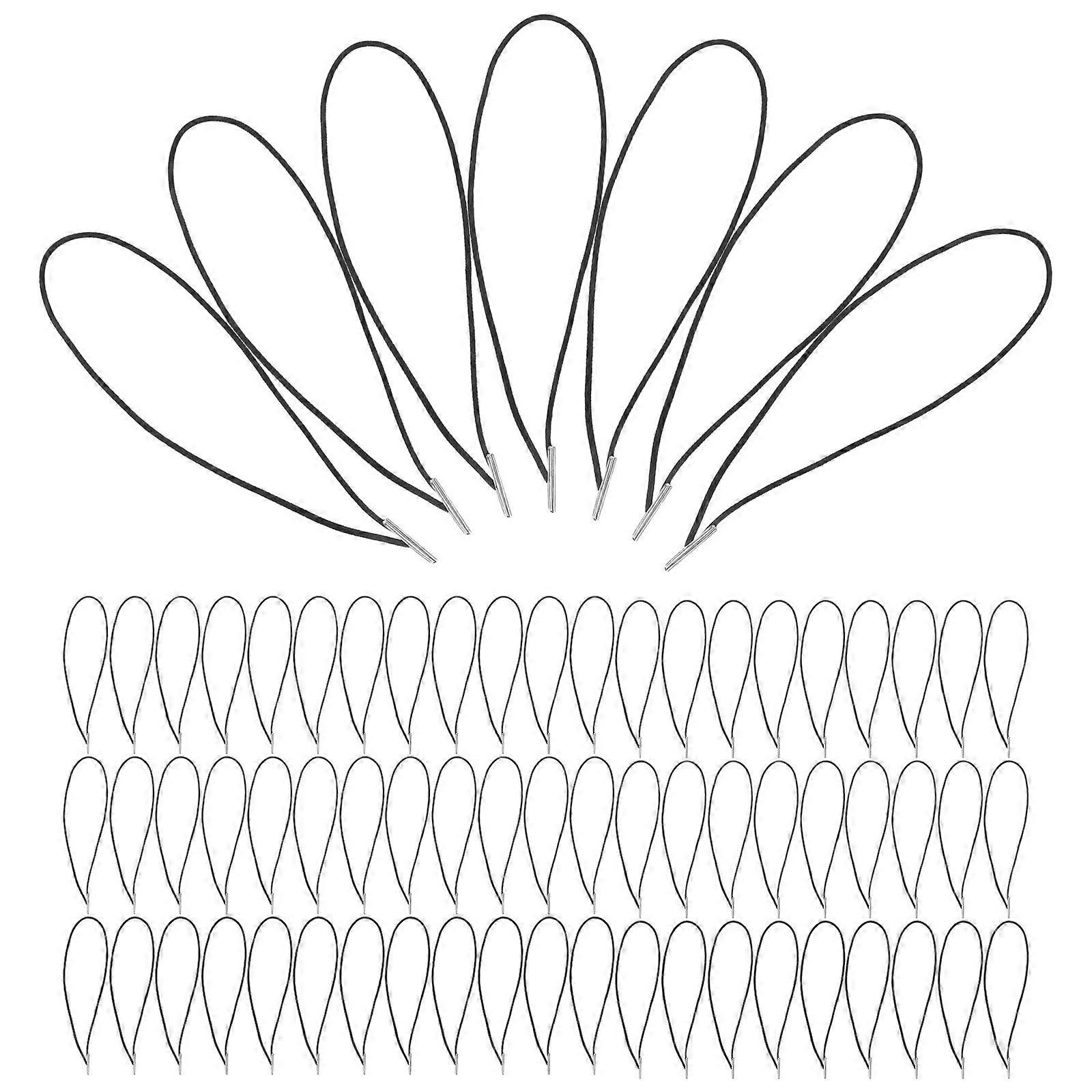 100pcs Elastic Cord with Metal Fastener: 4.9" Elastic Barbed Cord 1.5mm -  Stretch Rope/Band for Book Binding Menu Covers Badges Craft Projects DIY Ma