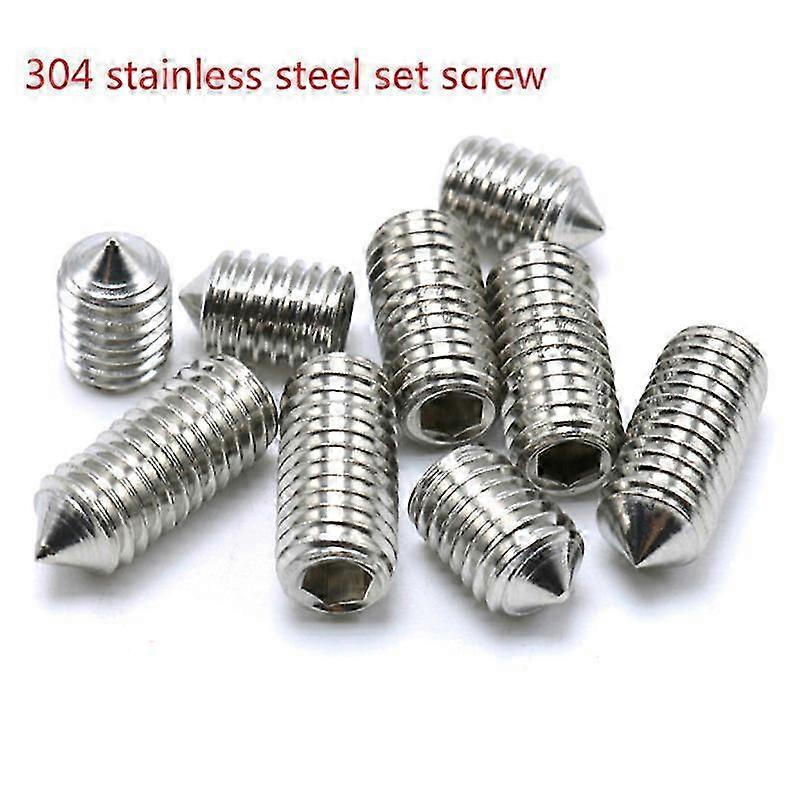 50pcs Hex hexagon socket set screw cone point grub screw M2 M3 M4 M5 M6 Stainless Steel
