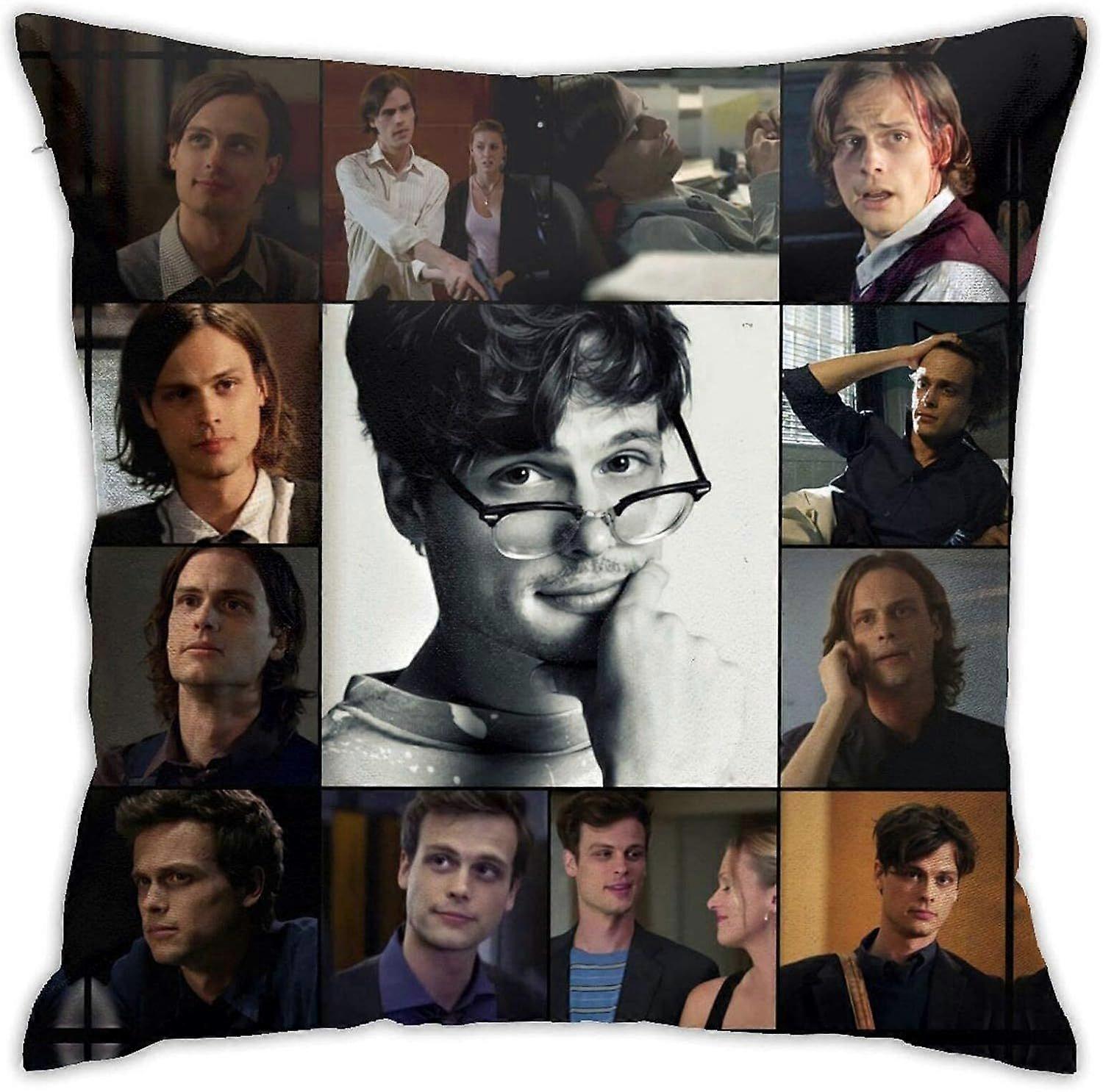 v356 Matthew Gray Gubler Fronha com Zíper Casual Personalizado Algodão Poliéster Macio Quadrado Zíper Almofada Case Capa de Almofada 18x18 Polegadas -T