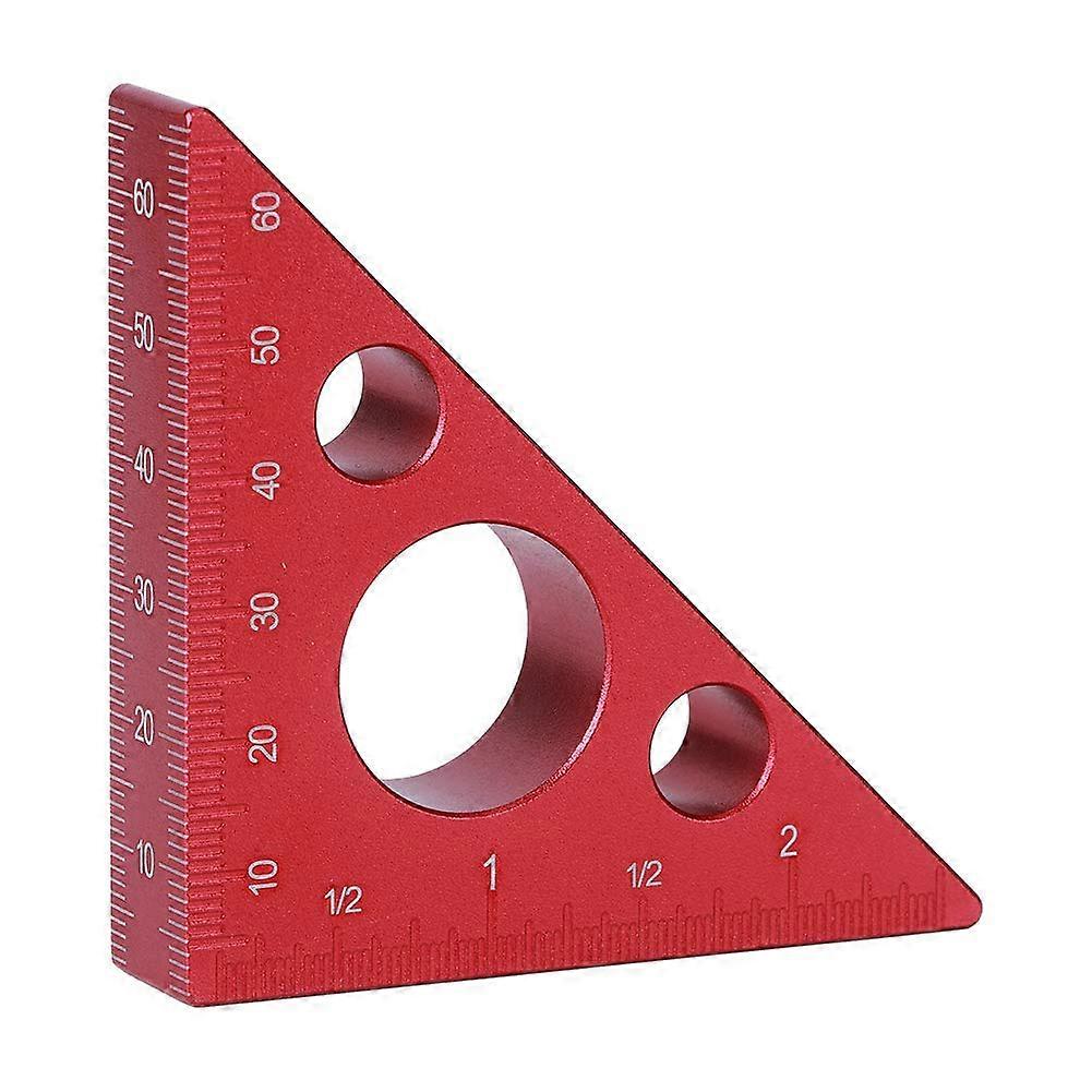 Woodworking Triangle Angle Ruler 2 Inch and 6 cm Aluminum Alloy Measuring Tool for Engineers and Carpenters 45 Degree