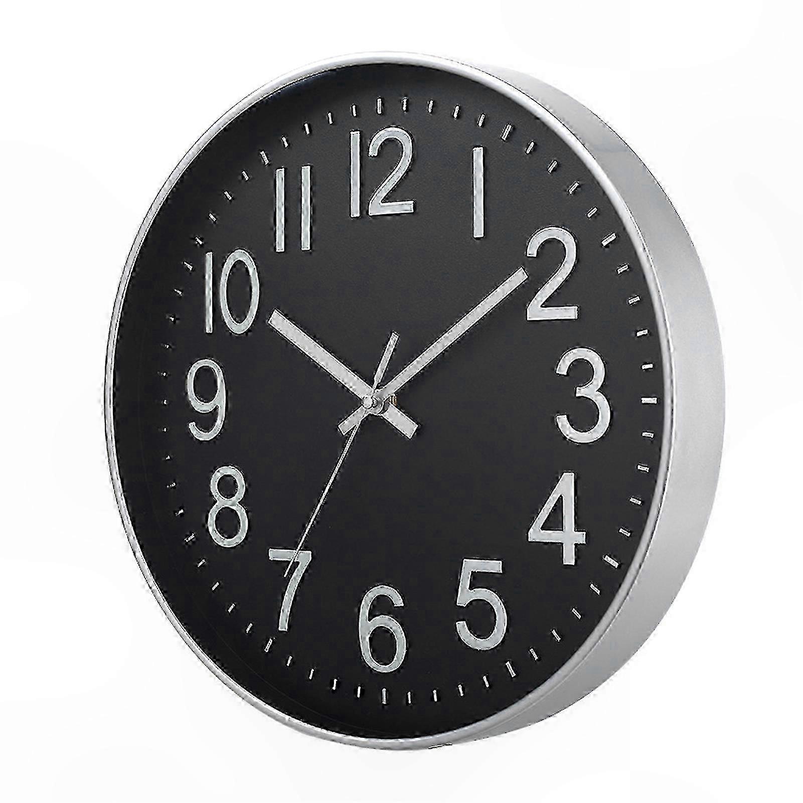 Modern Round Wall Clock with Large Easy-to-Read Numerals, Silent Non-Ticking Battery-Operated Design