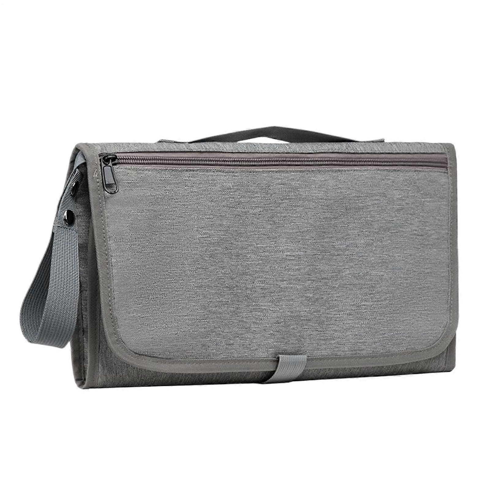 Diaper Bag Large Capacity With Stroller Hook Changing Pad Light Gray For Travel