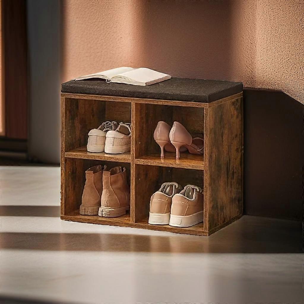 Entryway Shoe Storage Bench With Cushion