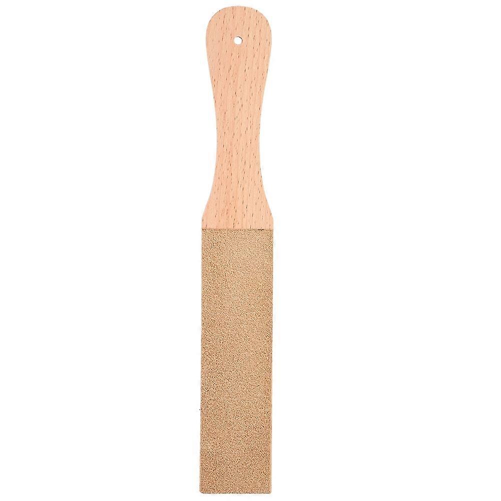 Leather Sharpening Strop Wood Handle Double Sided Home Sharpening Tool 28 x 4 x 15.5cm