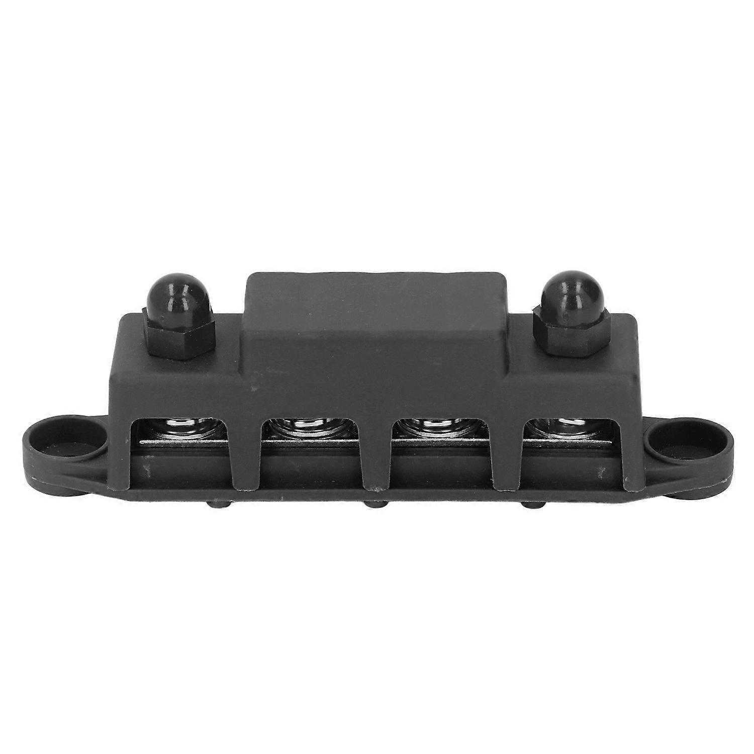 4 Position Bus Bar M10 Studs Power Distribution Block for Automobile RV Yacht 48VDC 250A Black